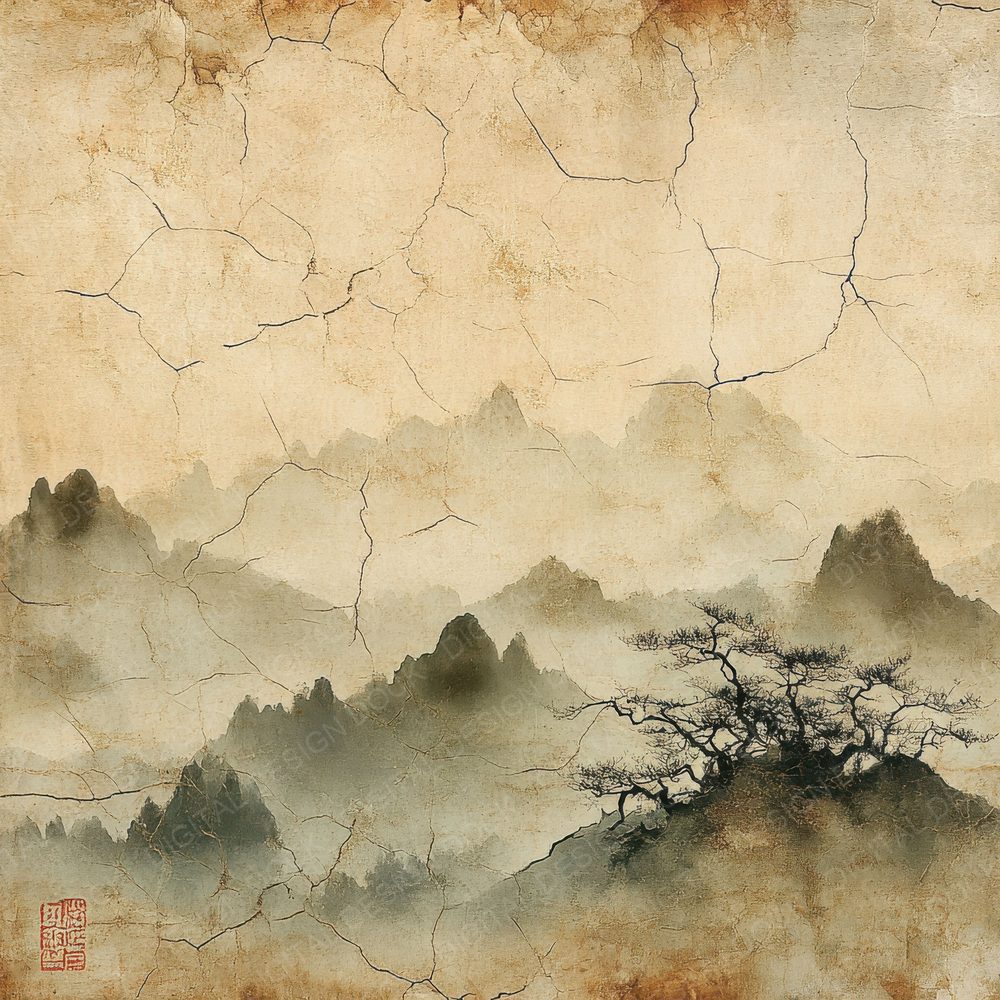 Aged Chinese Scrolls Digital Paper Pack (DDD000335)