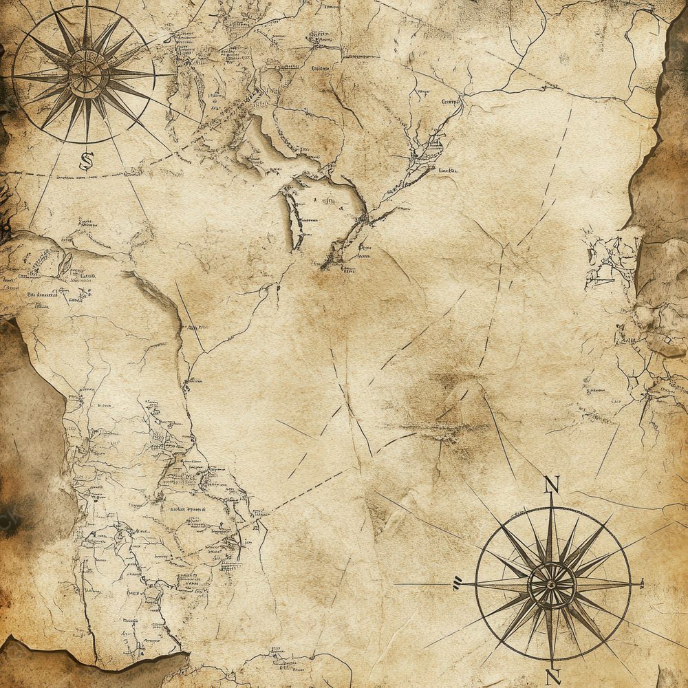 Aged Map Compass Digital Paper Pack (DDD000338)
