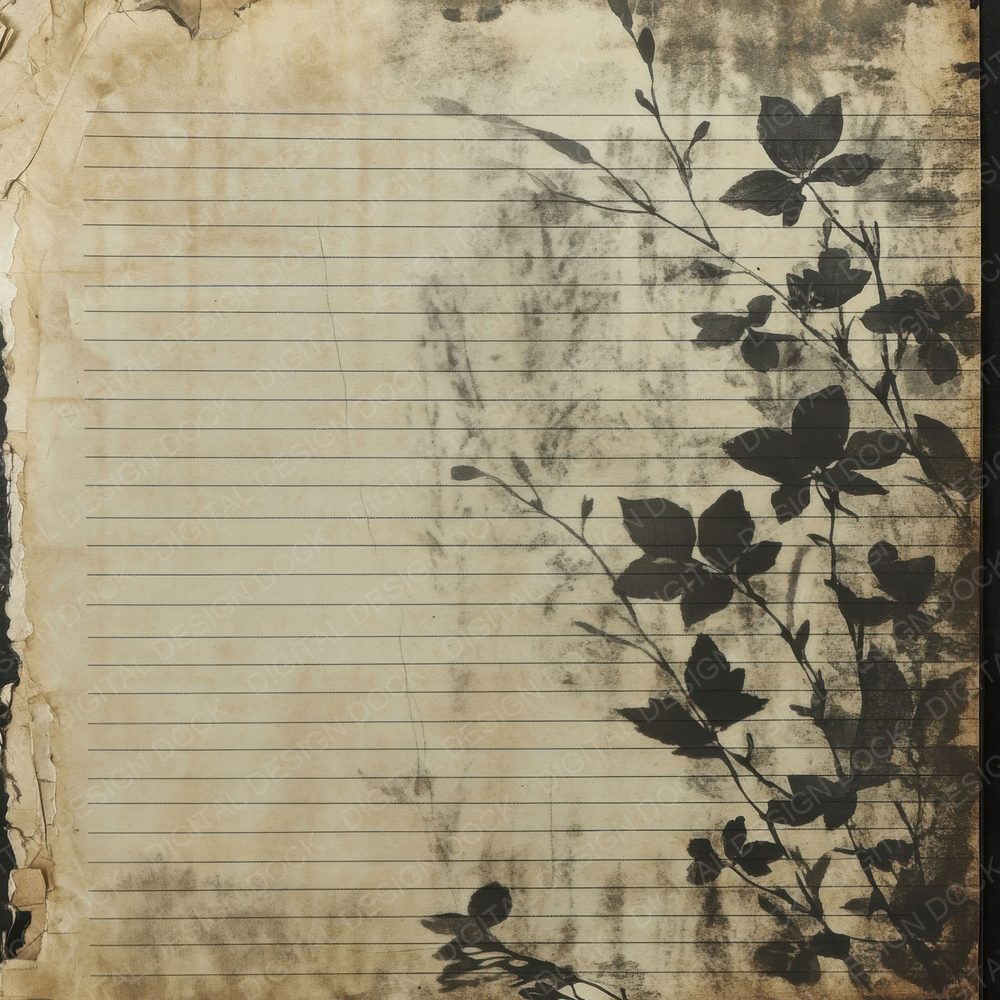 Antique Notebook Petals Digital Paper Pack (DDD000353)
