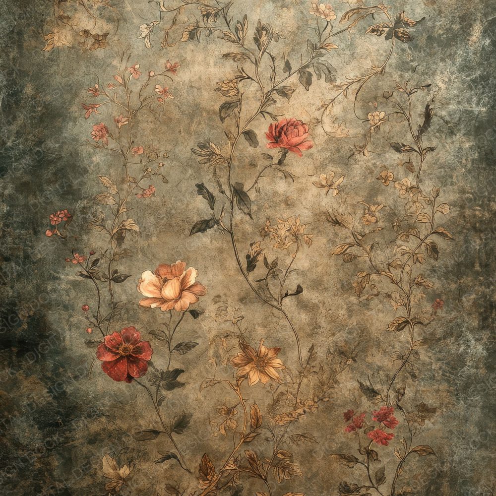 Baroque Floral Decay Digital Paper Pack (DDD000368)