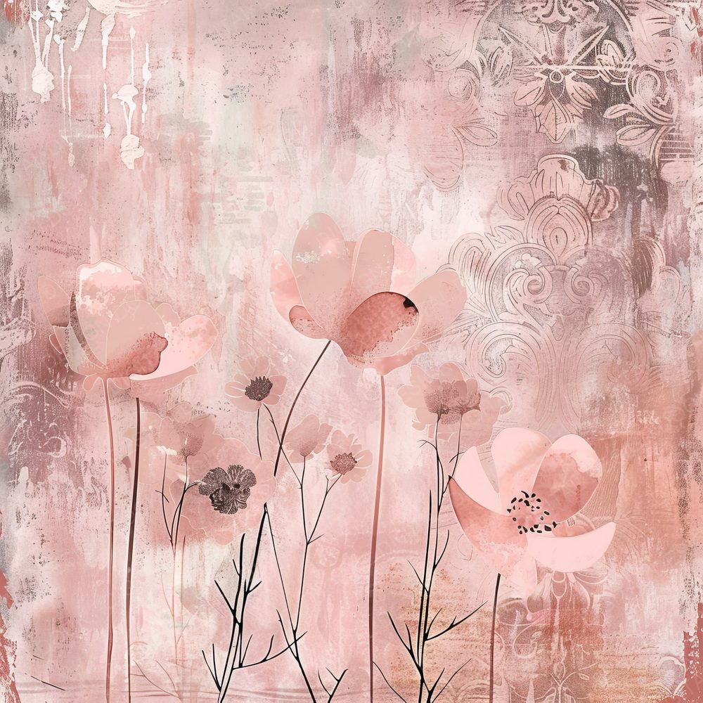 Blush Pink Damask Pattern Digital Paper Pack (DDD000381)