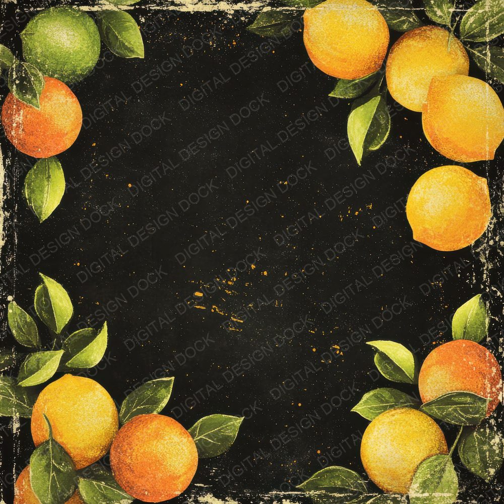 Chalk Citrus Frame Digital Paper Pack (DDD000399)