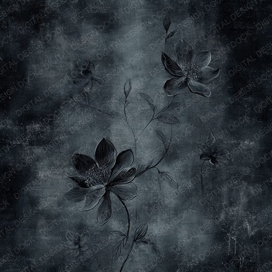 Charcoal Sketch Florals Digital Paper Pack (DDD000407)