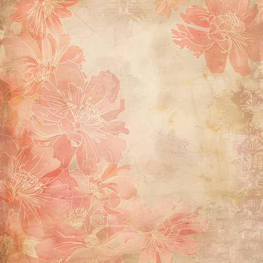 Coral Pink Floral Digital Paper Pack (DDD000418)