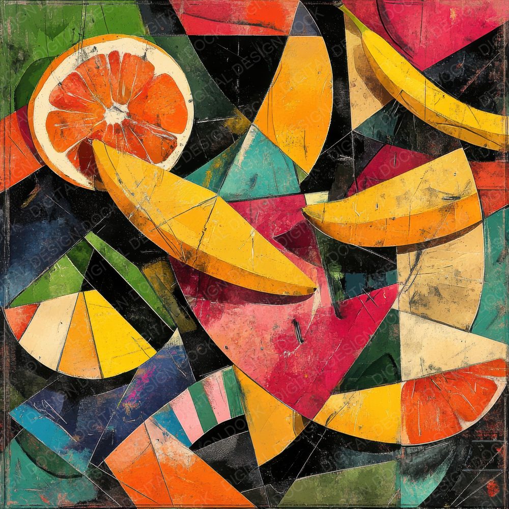 Cubist Fruit Collage Digital Paper Pack (DDD000439)