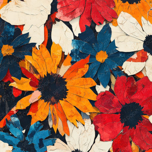 Cutout Shadow Florals Digital Paper Pack (DDD000442)