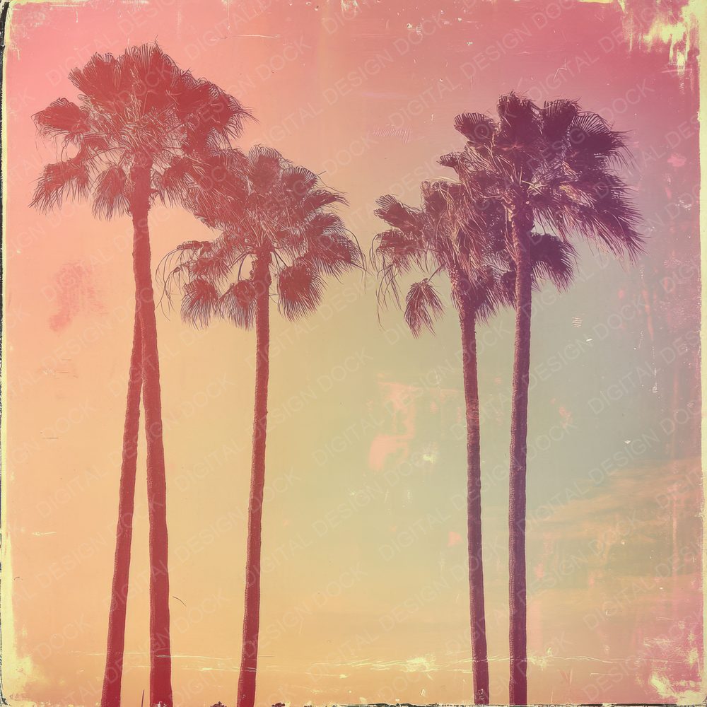 Faded Sunset Palms Digital Paper Pack (DDD000503)