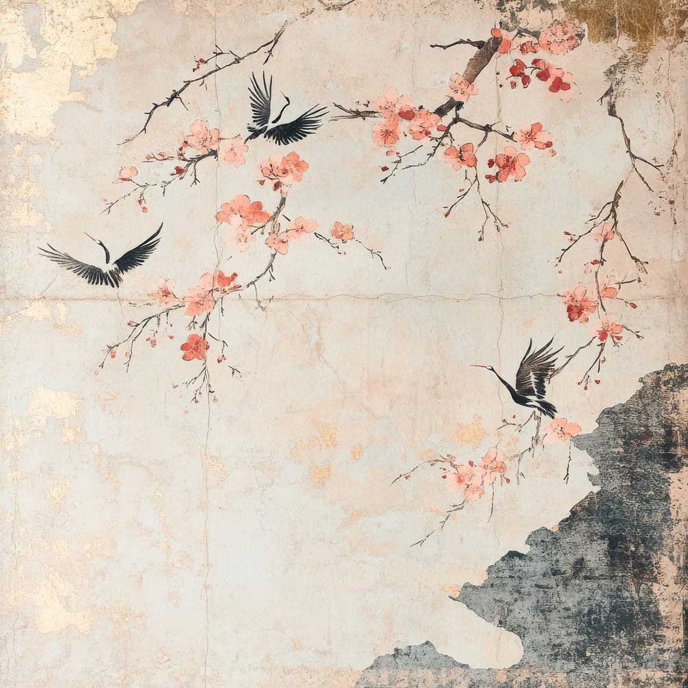 Faded Washi Blossoms Digital Paper Pack (DDD000504)
