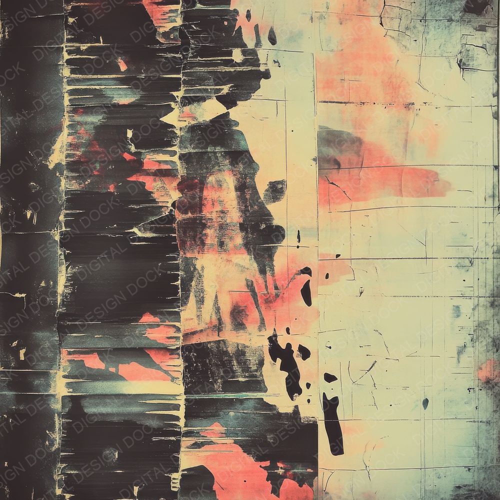Glitched Ephemera Background Digital Paper Pack (DDD000536)