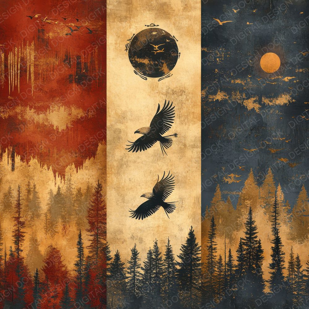 Iroquois Native American Background Digital Paper Pack (DDD000569)