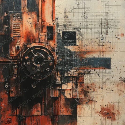 Mechanical Dystopia Background Digital Paper Pack (DDD000600)