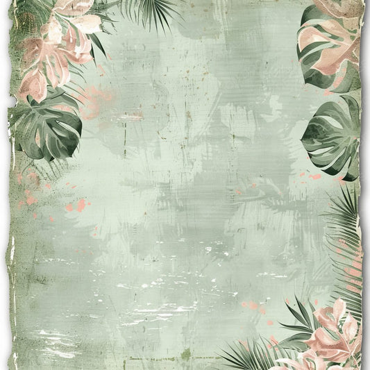 Monstera Leaves and Trailing Vines Background Digital Paper Pack (DDD000624)