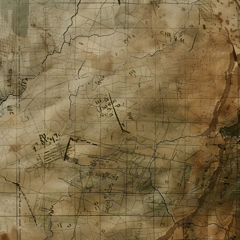 Olive and Khaki Military Maps Background Digital Paper Pack (DDD000651)