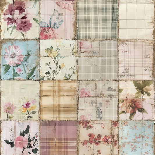 Patchwork Fragments Background Digital Paper Pack (DDD000669)