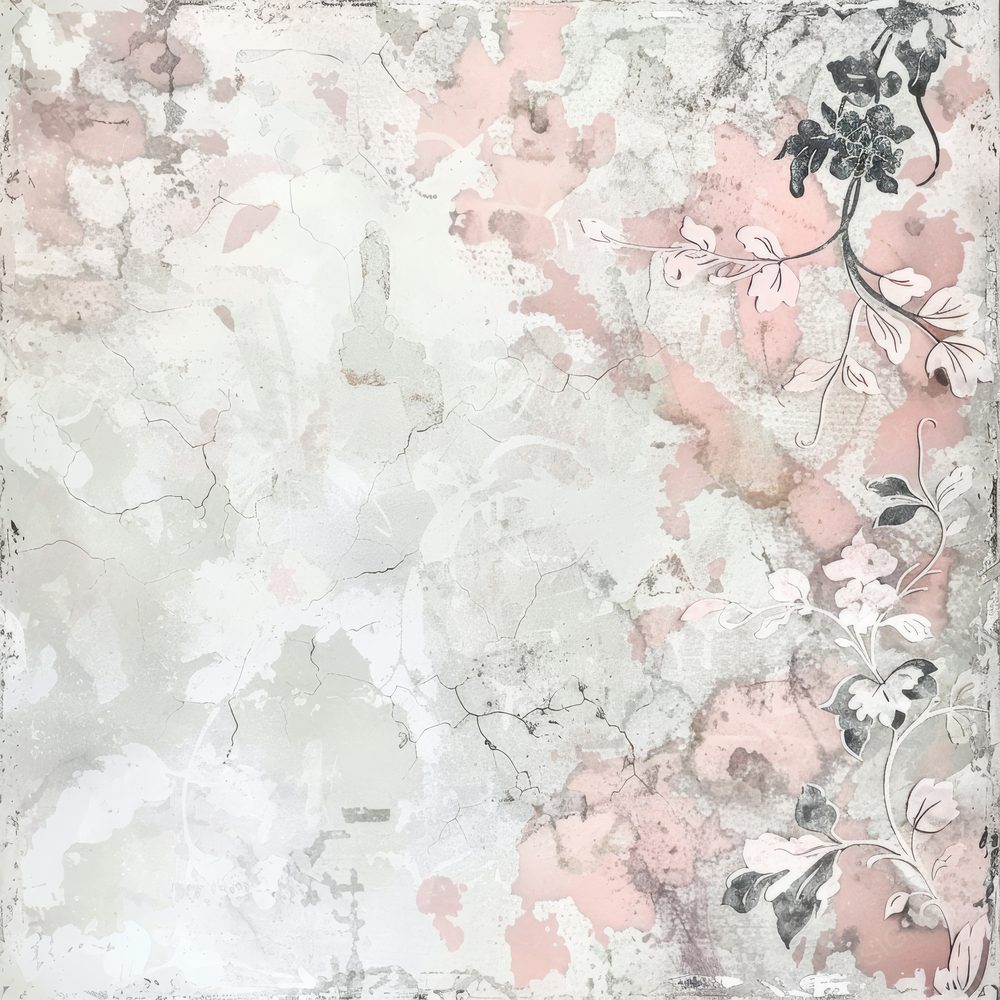 Pink and Grey Marble Floral Background Digital Paper Pack (DDD000675)