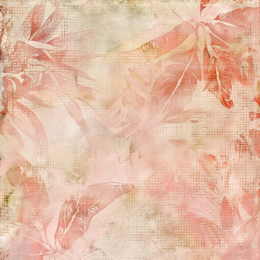 Pink Tropical Banana Leaves Background Digital Paper Pack (DDD000677)