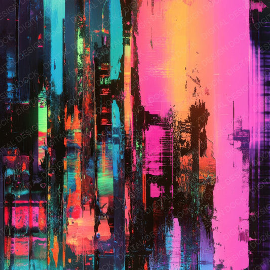 Pixel Glitch Static Background Digital Paper Pack (DDD000679)