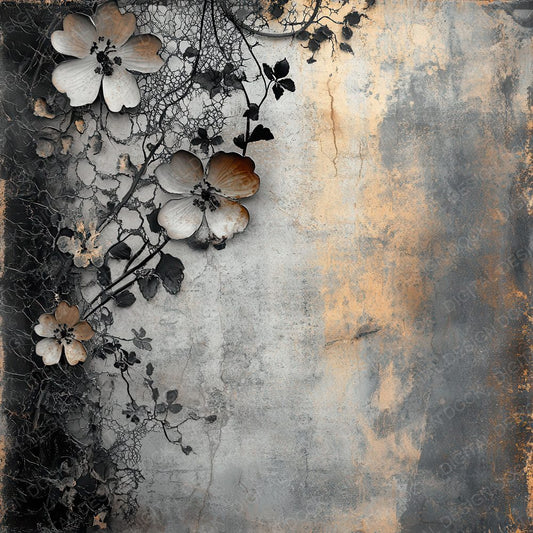 Rust and Petals Background Digital Paper Pack (DDD000711)