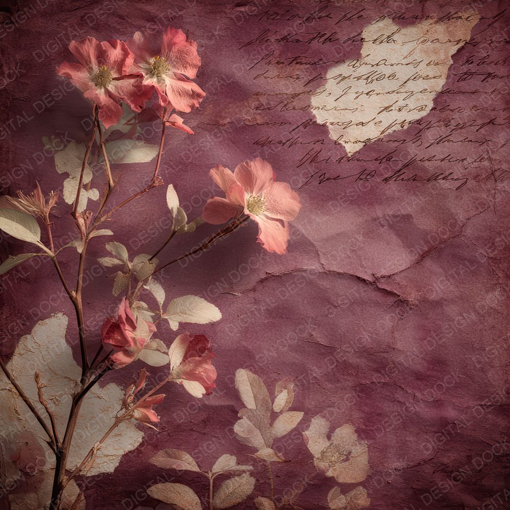 Burgundy Ghost Petal Digital Paper Pack (DDD000737)