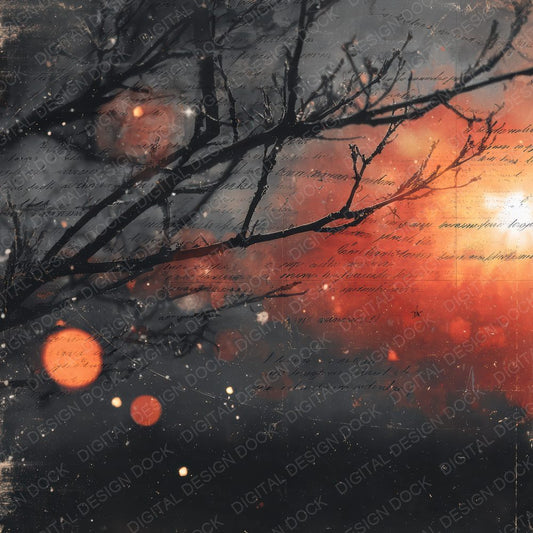 Burn Branch Text Digital Paper Pack (DDD000741)