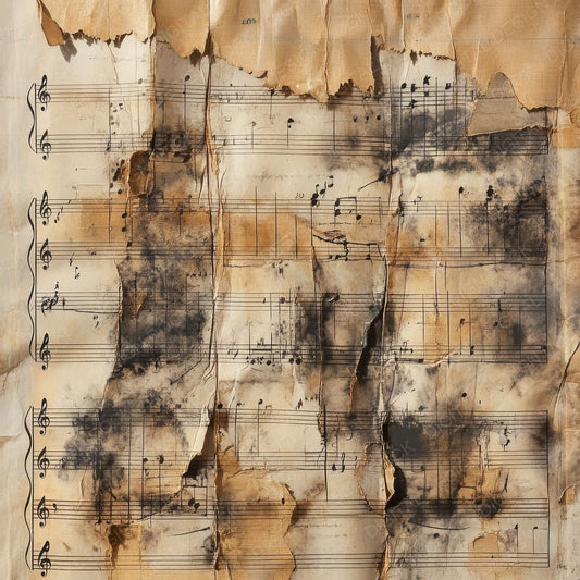 Burnt Music Sheets Digital Paper Pack (DDD000751)