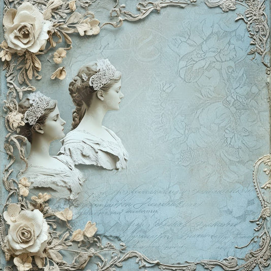 Cameo Lace Portrait Edge Digital Paper Pack (DDD000774)