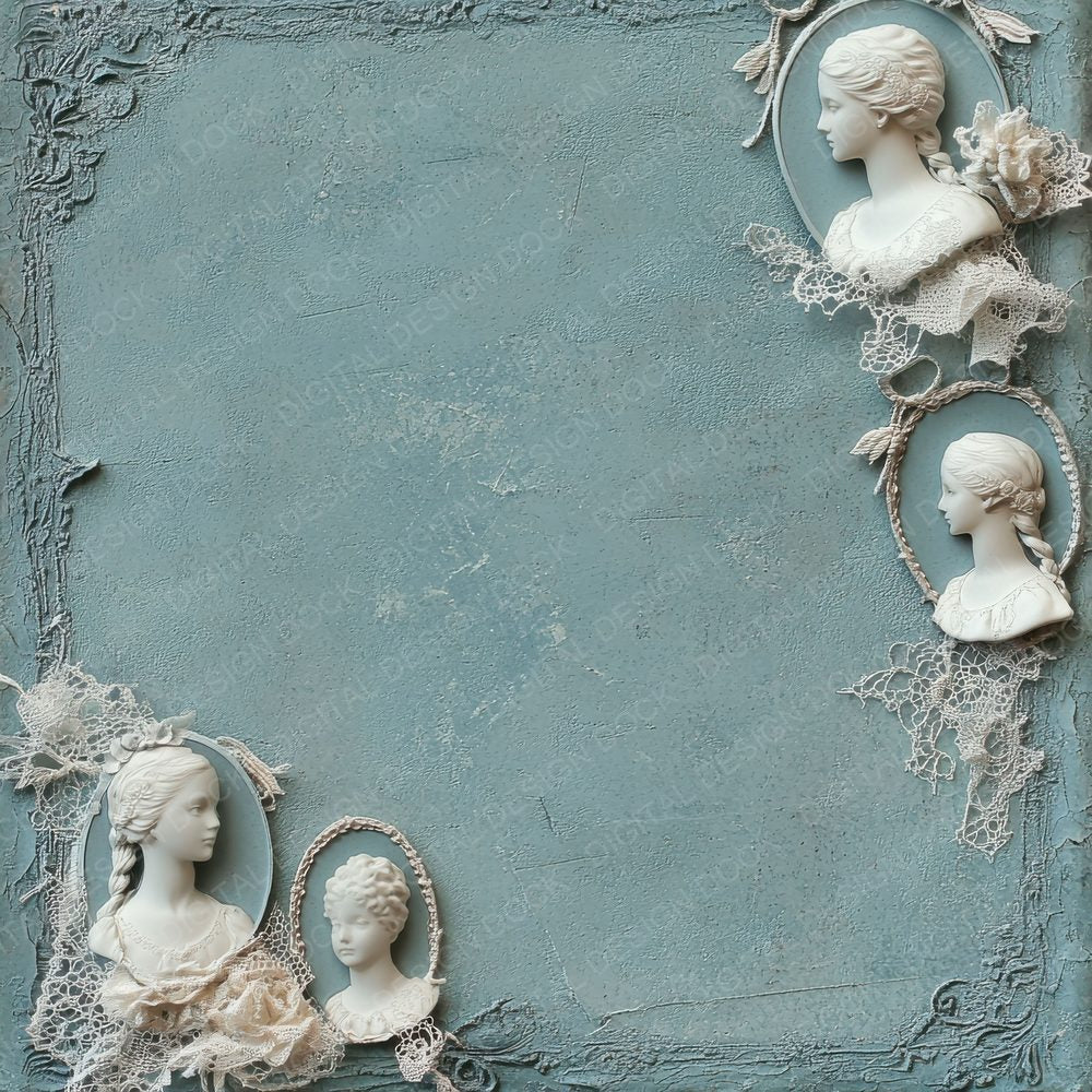 Cameo Lace Portrait Edge Digital Paper Pack (DDD000774)