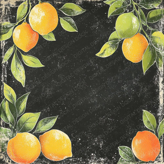 Chalk Citrus Frame Digital Paper Pack (DDD000850)