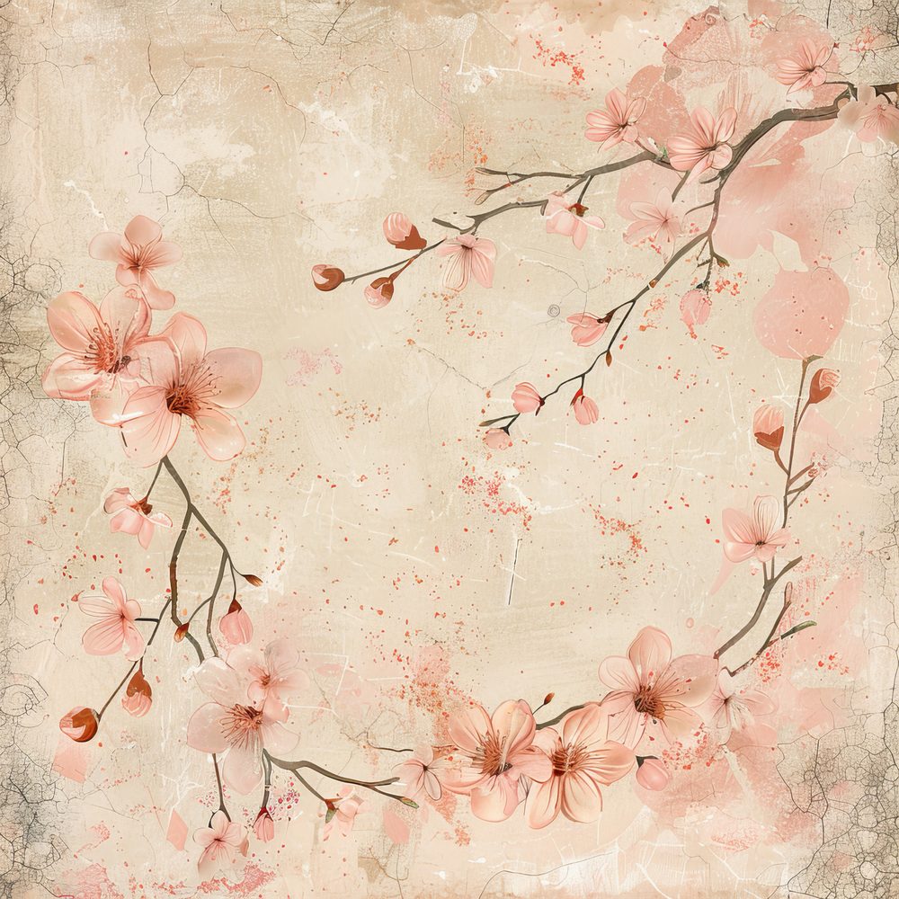 Cherry Blossoms and Magnolia Flowers Digital Paper Pack (DDD000895)