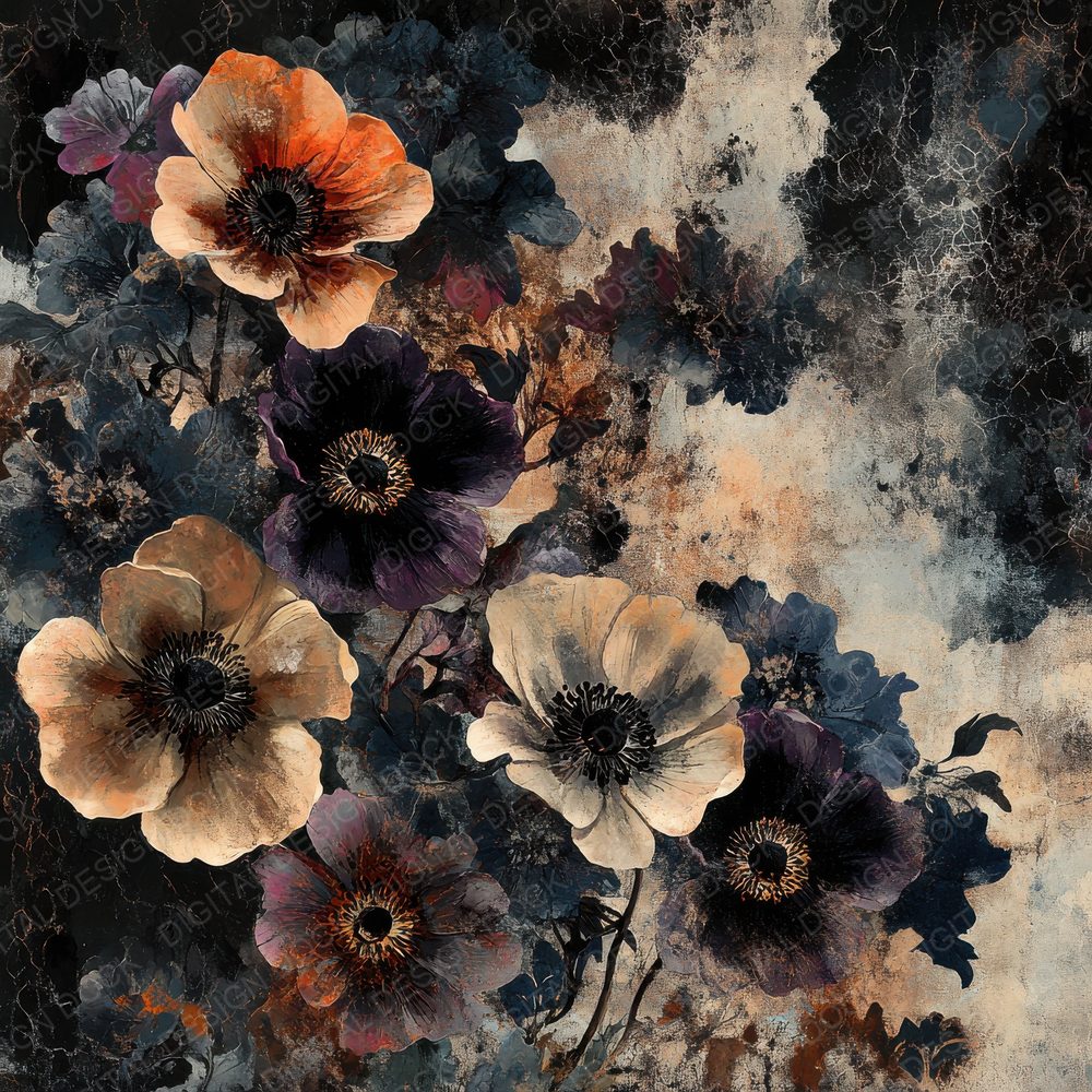 Chiaroscuro Anemone Velvet Digital Paper Pack (DDD000898)