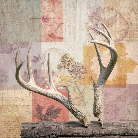 Collage Deer Woodland Bloom Digital Paper Pack (DDD001048)
