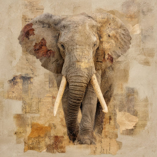 Collage Elephant African Terrain Digital Paper Pack (DDD001054)