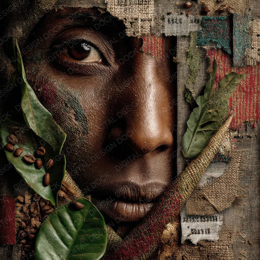 Collage Ethiopia Coffee Glow Digital Paper Pack (DDD001056)