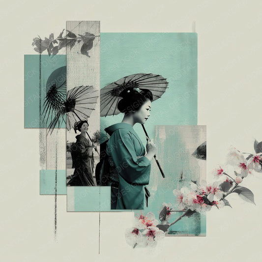 Collage Japanese Grace Print Digital Paper Pack (DDD001081)