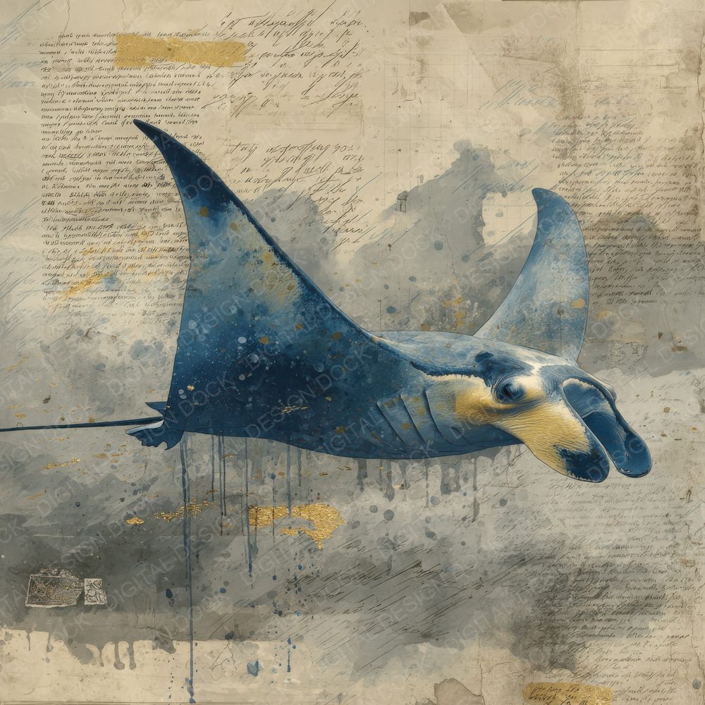 Collage Manta Ray Equator Drift Digital Paper Pack (DDD001095)