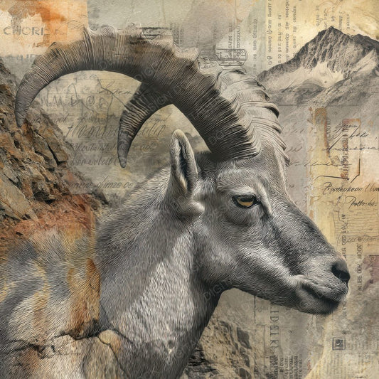 Collage Mountain Ibex Digital Paper Pack (DDD001107)