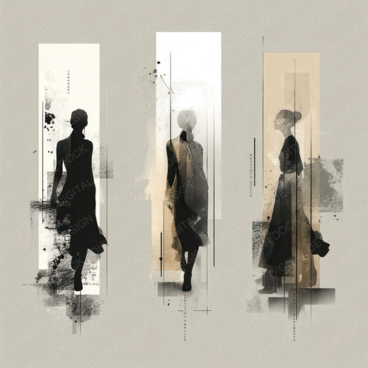 Collage Neutral Figure Wrap Digital Paper Pack (DDD001109)