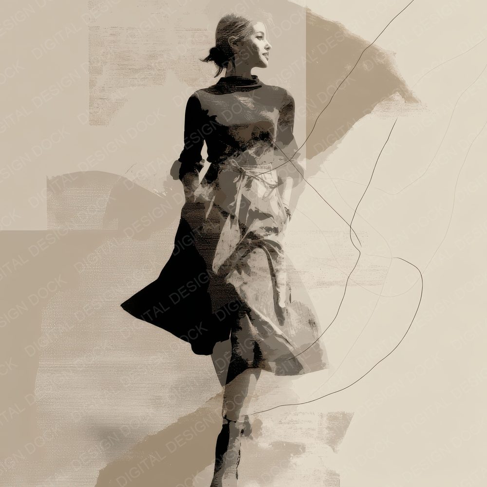 Collage Neutral Figure Wrap Digital Paper Pack (DDD001109)