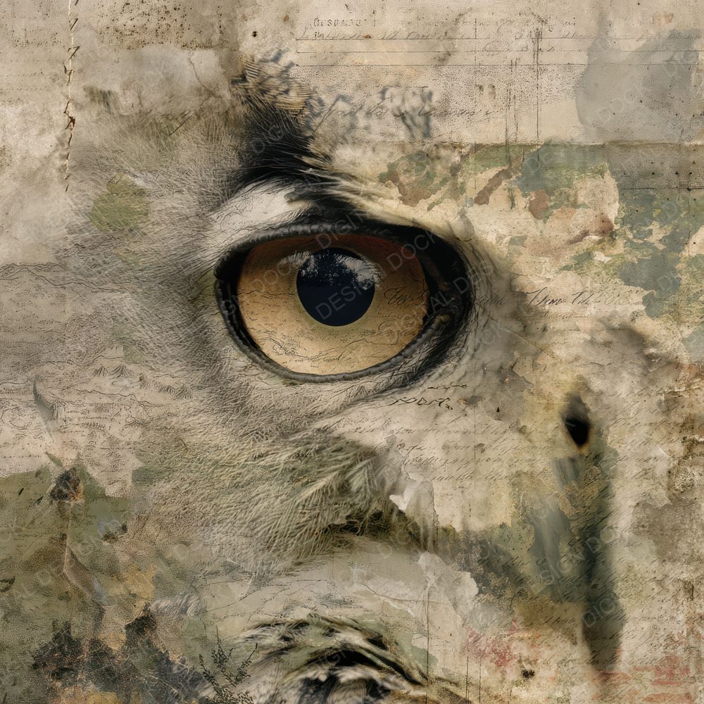 Collage Owl Woodland Abstract Digital Paper Pack (DDD001120)