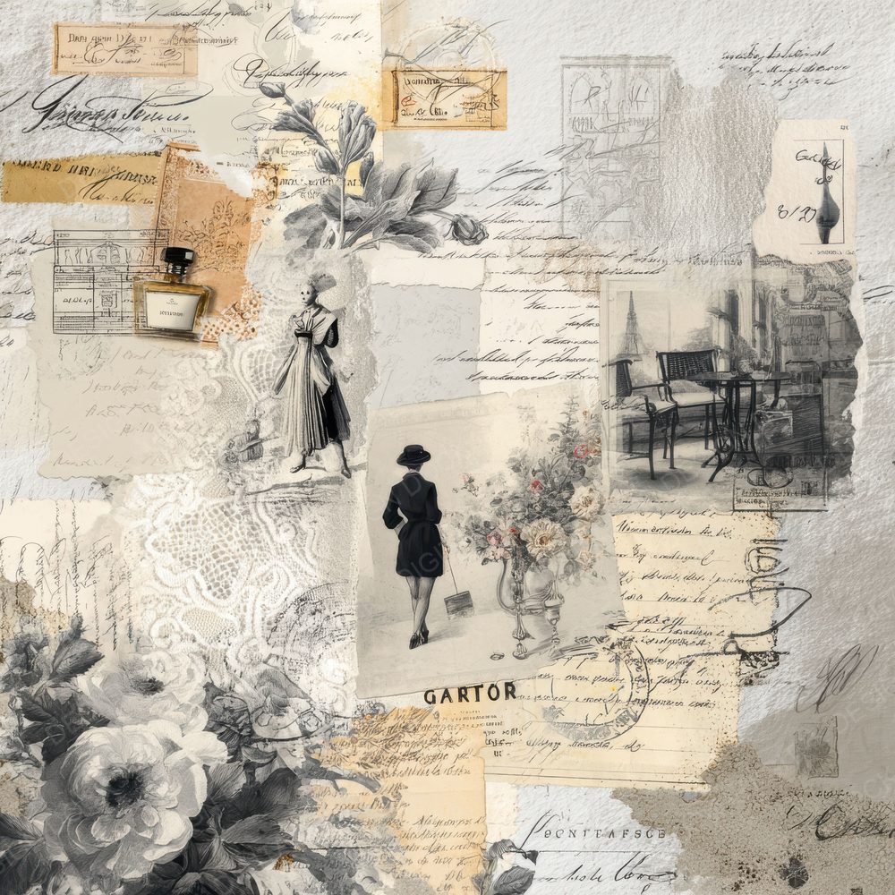 Collage Paris Elegance Memoir Digital Paper Pack (DDD001126)