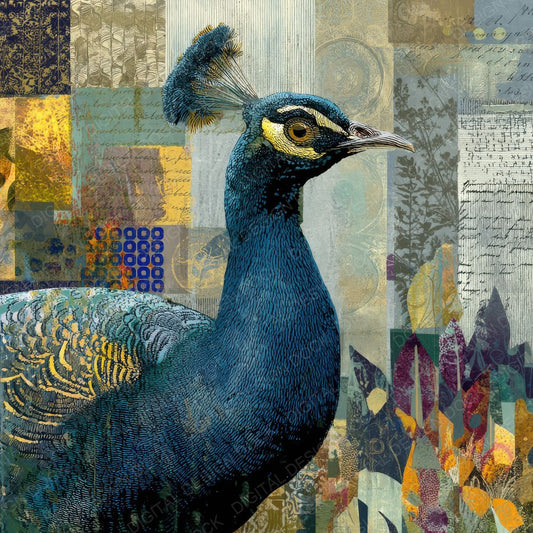 Collage Peacock India Opulence Digital Paper Pack (DDD001129)