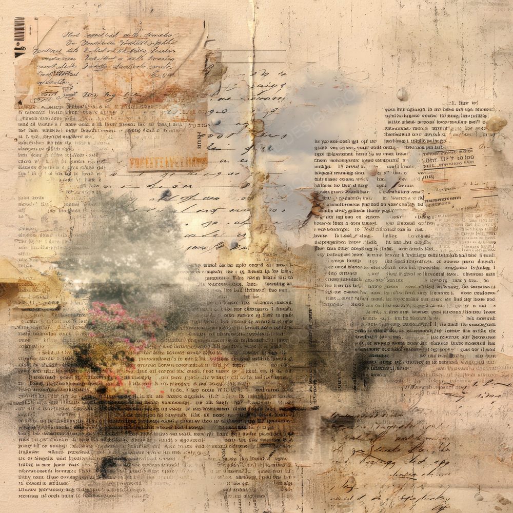 Collage Poetry Page Paper Digital Paper Pack (DDD001133)
