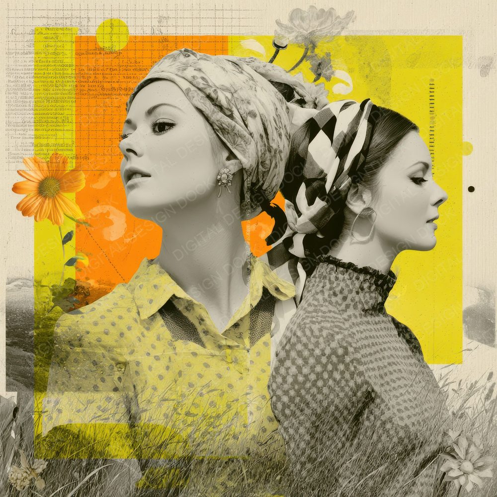 Collage Retro Beauty Mix Digital Paper Pack (DDD001144)