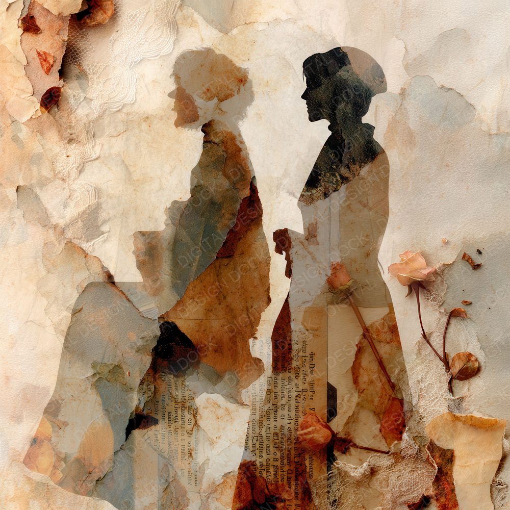 Collage Vintage Woman Lace Digital Paper Pack (DDD001177)