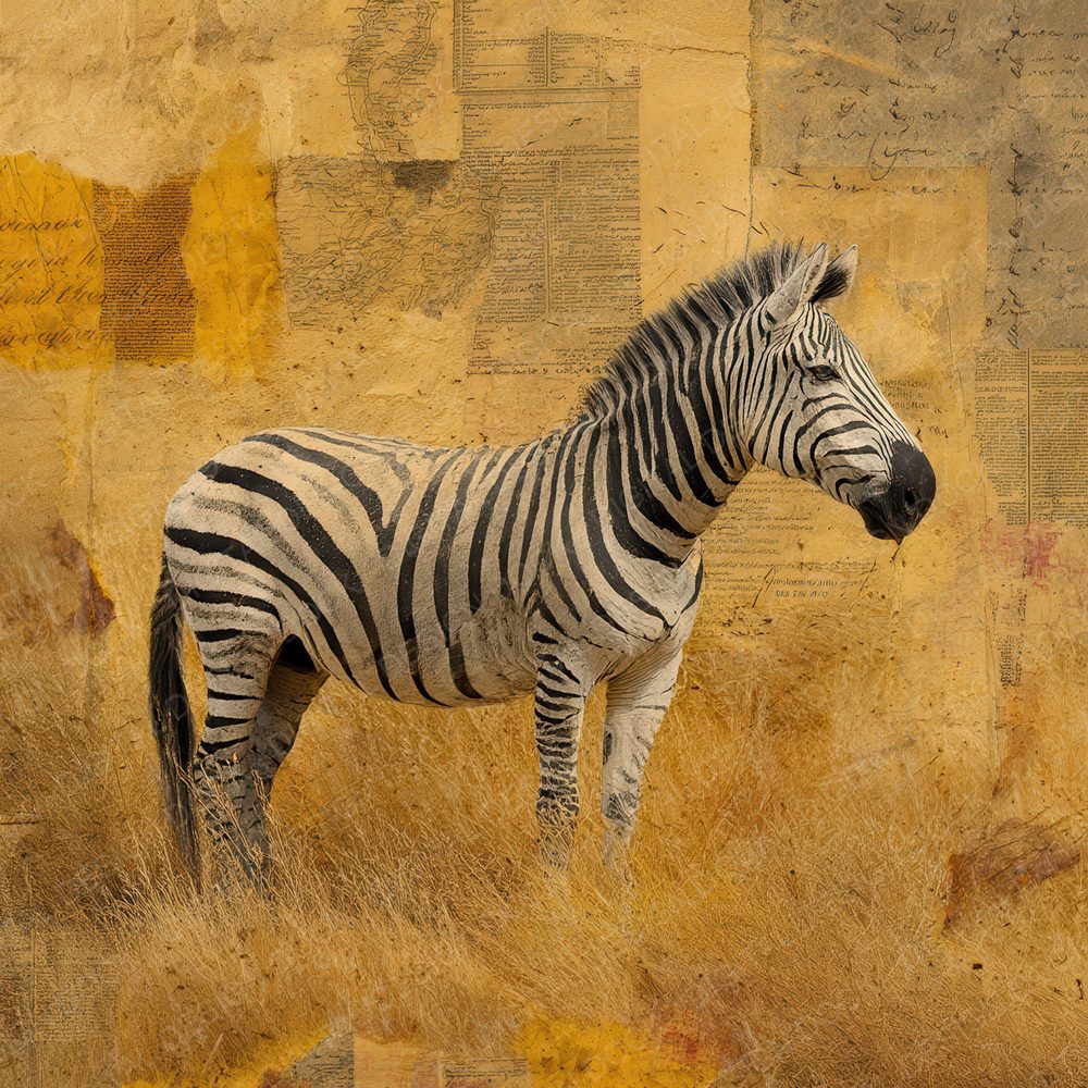 Collage Zebra African Plains Digital Paper Pack (DDD001185)