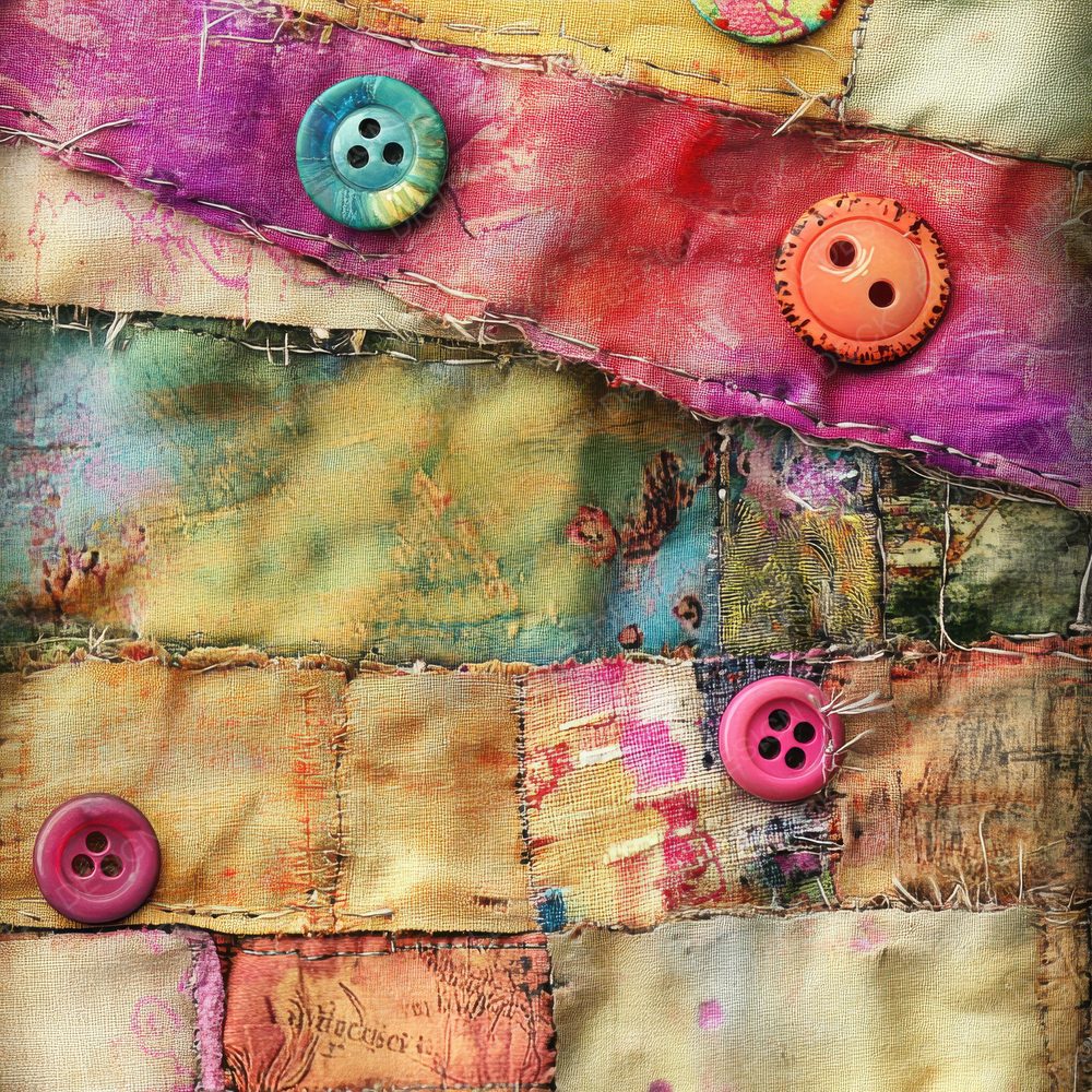 Colourful Button Fabric Digital Paper Digital Paper Pack (DDD001191)