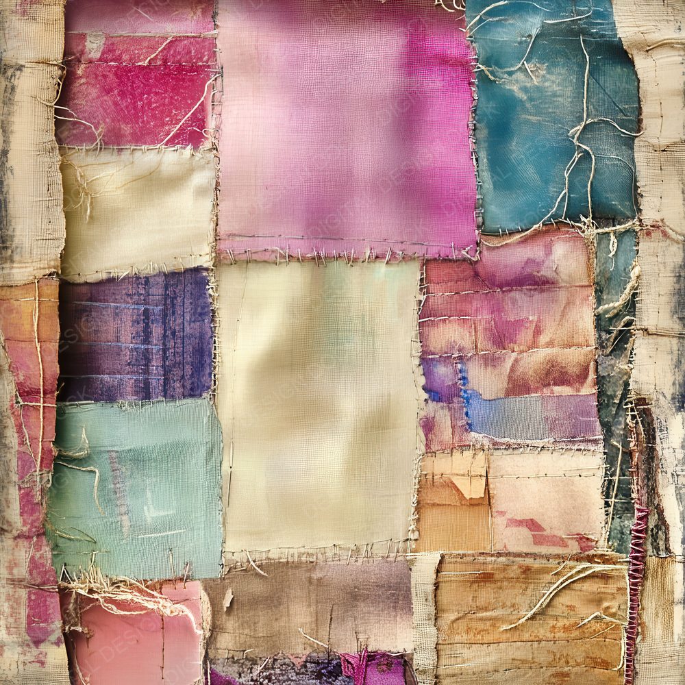 Colourful Patchwork Fabric Digital Paper Digital Paper Pack (DDD001192)