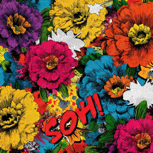 Comic Panel Pop Flower Digital Paper Pack (DDD001216)
