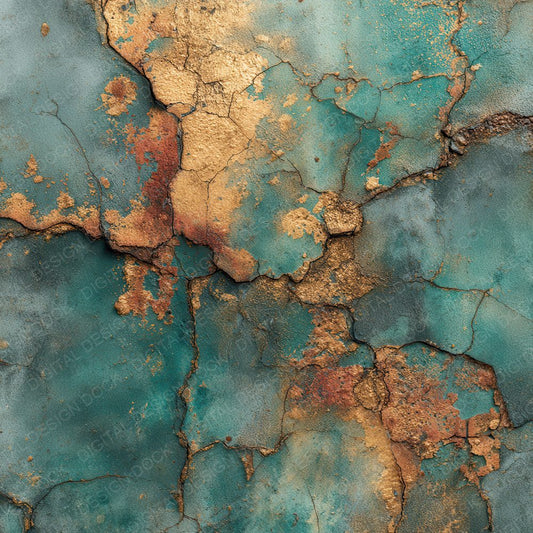 Copper Verdigris Rust Bloom Digital Paper Pack (DDD001238)
