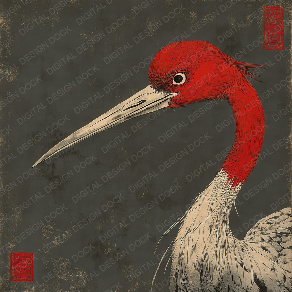 Crane Ink Stamp Digital Paper Pack (DDD001313)